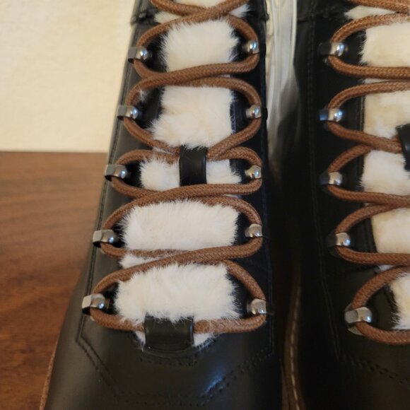 NWT a new day Black Lace-Up Boots with Brown Details Size 8 - Picture 4 of 9